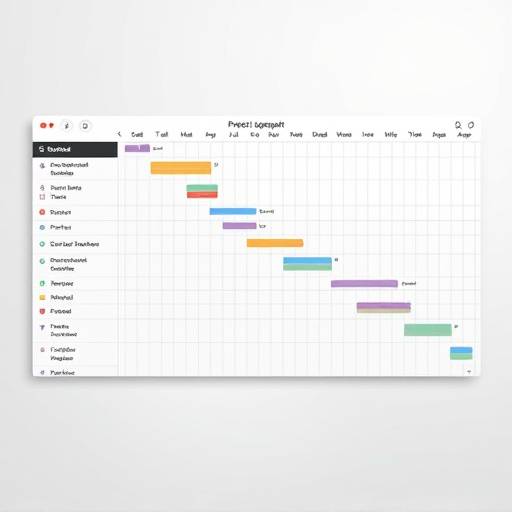 A Gantt chart illustrating project timelines and milestones, representing Project Management